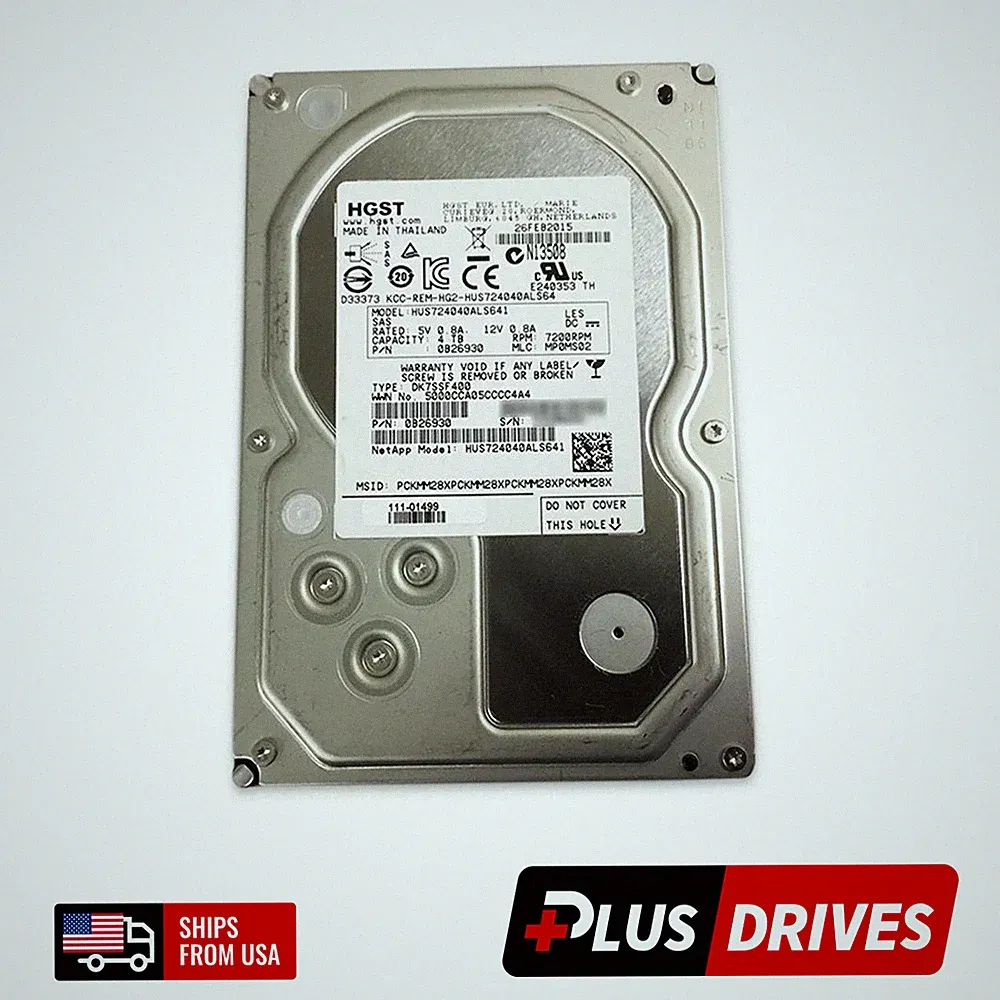 4TB SAS 3.5" Hitachi HGST Ultrastar 7K4000 7.2K RPM 6Gbps Server Hard Drive