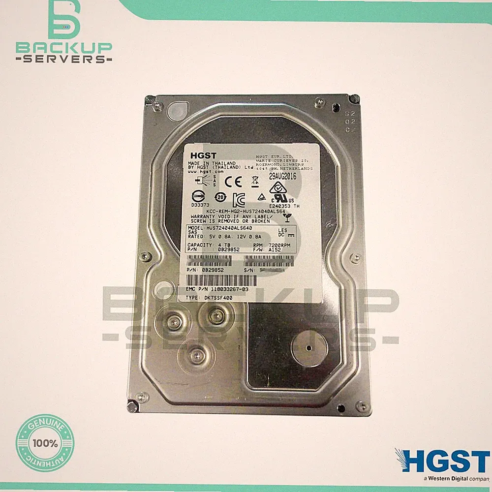 GRADE A HUS724040ALS640 HGST 4TB 6Gbps 7200RPM 3.5" 64MB SAS Internal Hard Drive