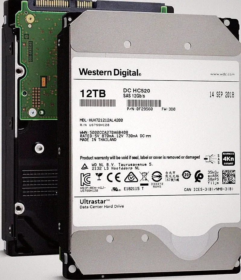 HGST WD Ultrastar DC HC520 12TB SAS HDD 3.5” 7200RPM 12Gb/s HUH721212AL4200
