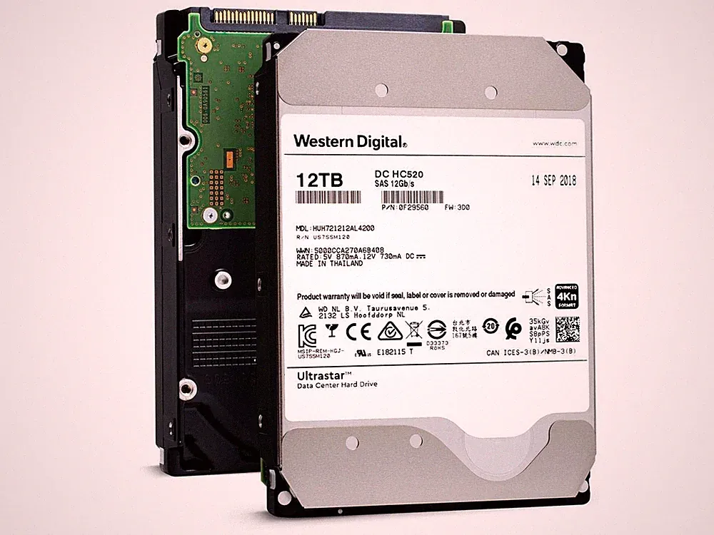 HGST WD Ultrastar DC HC520 HUH721212AL4200 12TB HDD 7200 RPM SAS 12Gb/s