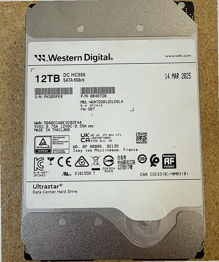 Western Digital WUH722012CLE6L4 Hard Drive 12TB SATA 6Gb/s 7200 RPM 3.